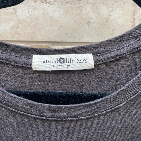 Charcoal Gray Natural Like Cropped Tee Shirt - Picture 5 of 7
